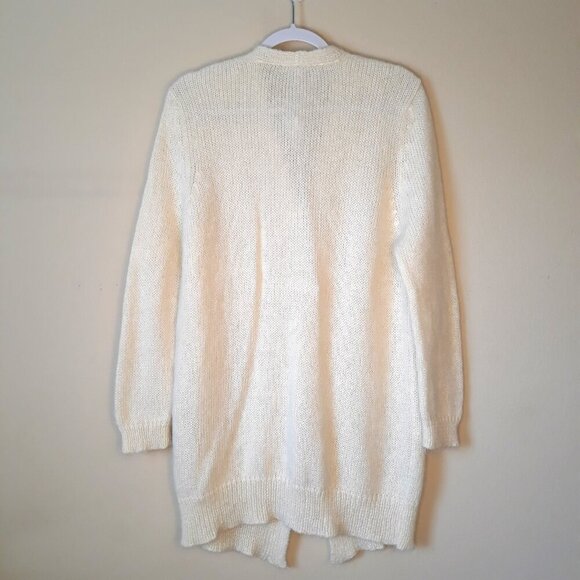 Maison Montagut The Ô Brand Mohair Blend Longline Cardigan Sweater S Ivory - Picture 2 of 7